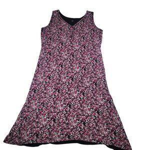 Gaiam Sleeveless Floral Pink & Black A-Line Dress No Size Tag See Measurements